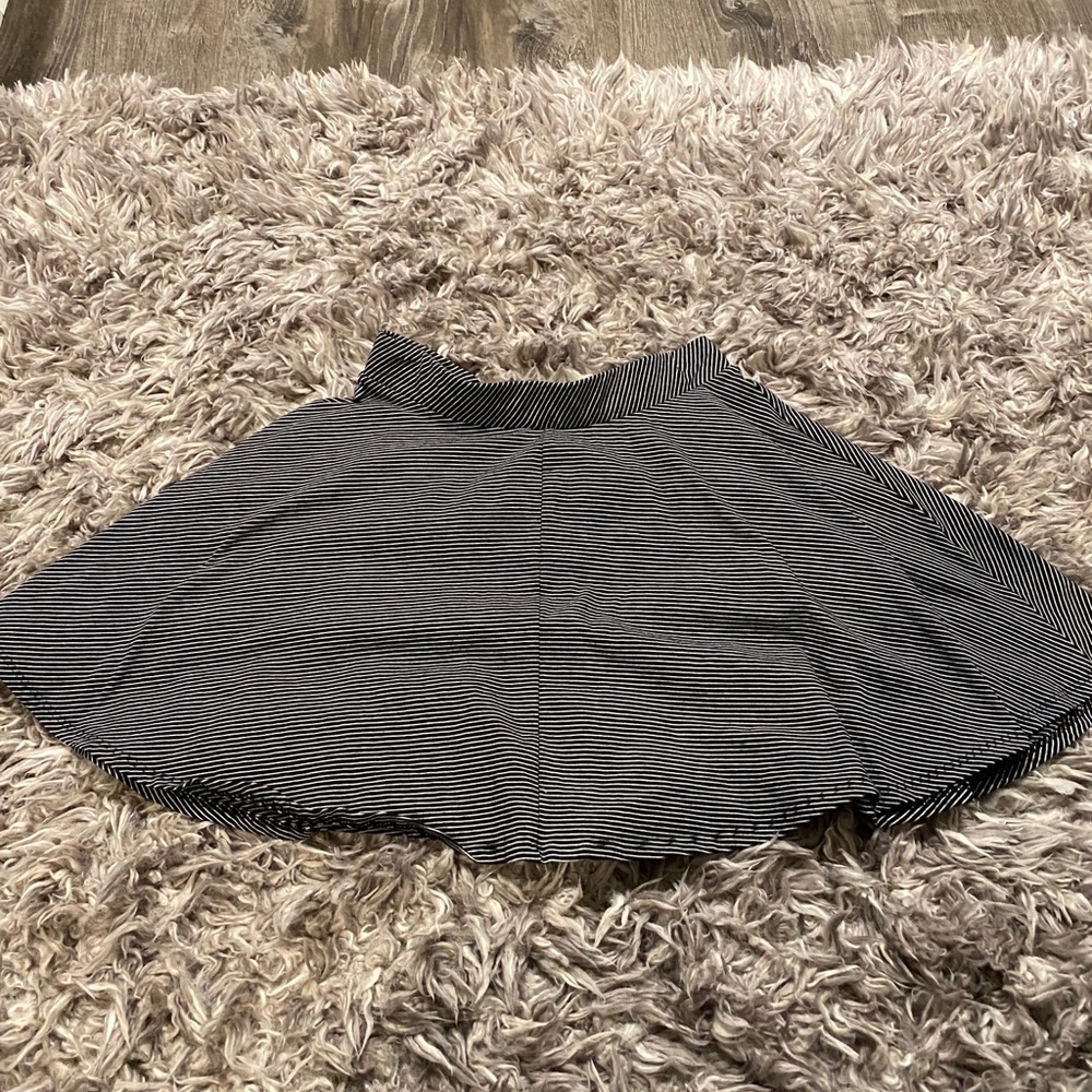 Black and white striped skater skirt